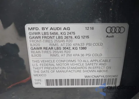 2018 Audi Q5 Prestige/Tech Prestige from USA, damaged, VIN WA1CNAFY4J2002402